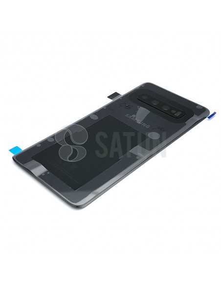 Tapa de batería Samsung Galaxy S10 negro perspectiva. GH82-18378A