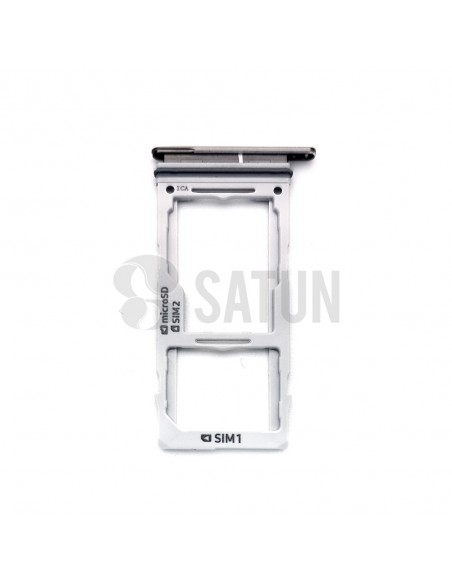 Bandeja dual SIM Samsung Galaxy S10 negro frontal