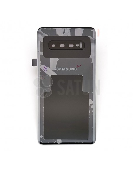 Tapa de batería Samsung Galaxy S10 Plus negro frontal. GH82-18406A