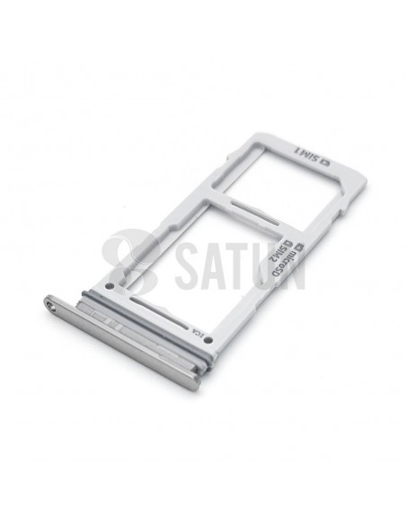 Bandeja dual SIM Samsung Galaxy S10 Plus blanco perspectiva