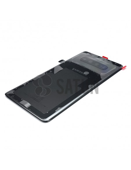 Tapa de batería Samsung Galaxy S10 Plus negro ceramico perspectiva. GH82-18867A