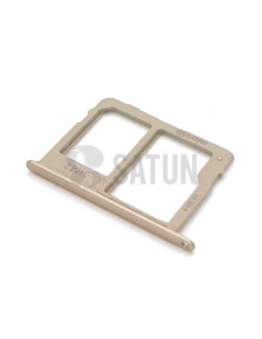 Bandeja SIM2 y microSD Samsung Galaxy A6 plus oro perspectiva