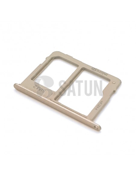 Bandeja SIM2 y microSD Samsung Galaxy A6 plus oro perspectiva