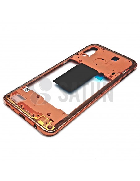 Carcasa intermedia Samsung Galaxy A40 coral. GH97-22974D