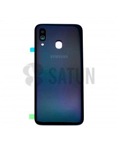 Tapa de batería Samsung Galaxy A40 negro frontal. GH82-19406A