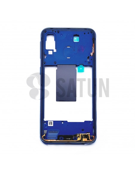 Carcasa intermedia Samsung Galaxy A40 azul posterior. GH97-22974C