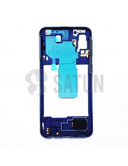 Carcasa intermedia Samsung Galaxy A40 azul frontal. GH97-22974C