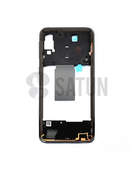 Carcasa intermedia Samsung Galaxy A40 negro posterior. GH97-22974A