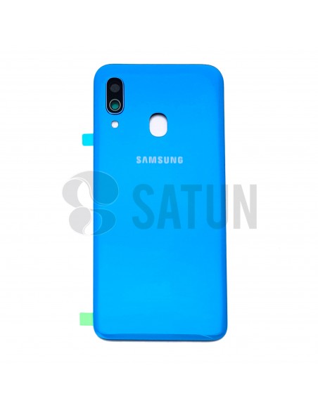 Tapa de batería Samsung Galaxy A40 azul frontal. GH82-19406C