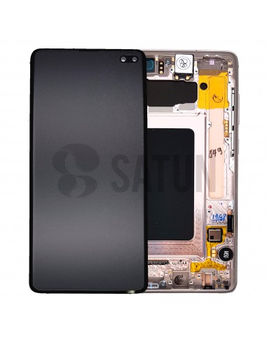 Pantalla con marco Samsung Galaxy S10 plus blanco cerámico frontal. GH82-18834J y GH82-18849J
