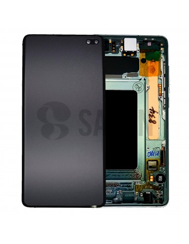Pantalla con marco Samsung Galaxy S10 plus verde. GH82-18834E y GH82-18849E