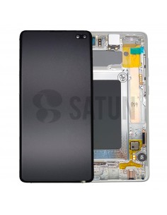 Pantalla con marco Samsung Galaxy S10 plus blanco prisma. GH82-18834B y GH82-18849B