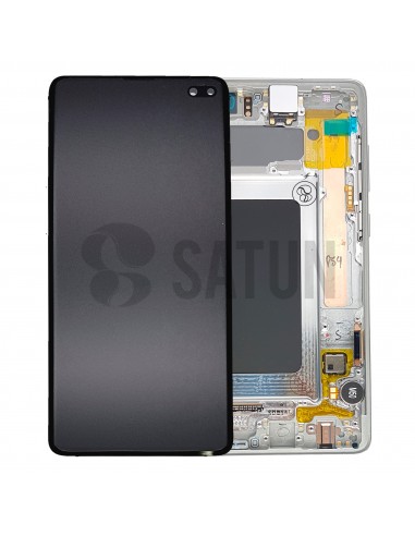 Pantalla con marco Samsung Galaxy S10 plus blanco prisma. GH82-18834B y GH82-18849B