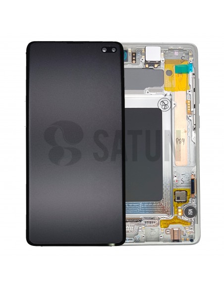 Pantalla con marco Samsung Galaxy S10 plus blanco prisma. GH82-18834B y GH82-18849B