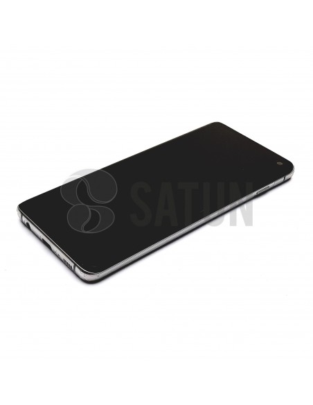 Pantalla Samsung Galaxy S10 blanco perspectiva. GH82-18835B.