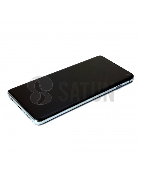 Pantalla Samsung Galaxy S10 verde perspectiva. GH82-18835E