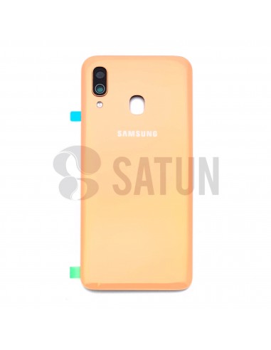 Tapa de batería Samsung Galaxy A40 coral frontal. GH82-19406D