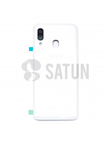 Tapa de batería Samsung Galaxy A40 blanco frontal. GH82-19406B