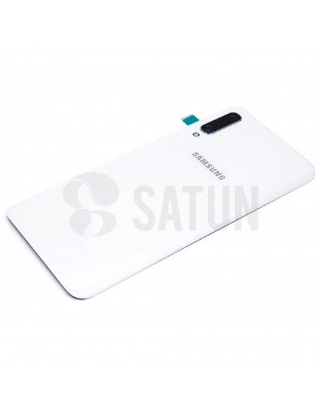 Tapa de batería Samsung Galaxy A50 blanco perspectiva. GH82-19229B