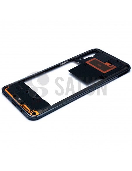Carcasa intermedia Samsung Galaxy A50 negro perspectiva. GH97-23209A