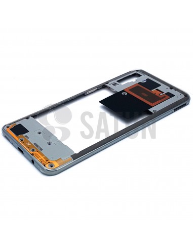 Carcasa intermedia Samsung Galaxy A50 blanco perspectiva. GH97-23209B
