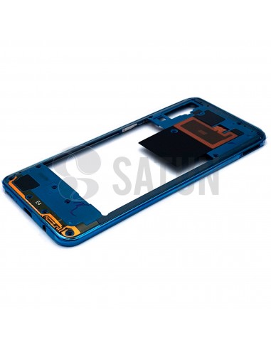 Carcasa intermedia Samsung Galaxy A50 azul perspectiva. GH97-23209C