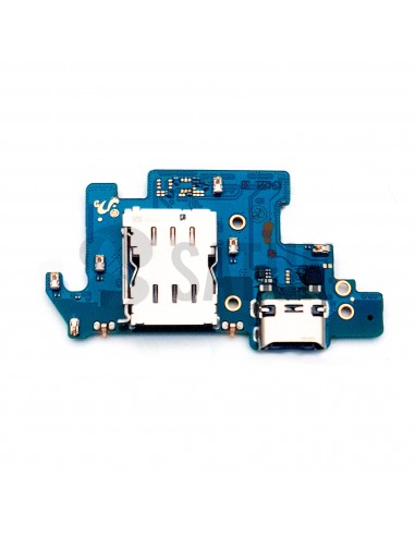 Sub placa USB y tarjetas SIM Samsung Galaxy A80 frontal. GH96-12542A