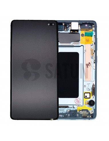 Pantalla con marco Samsung Galaxy S10 plus azul. GH82-18834C y GH82-18849C.