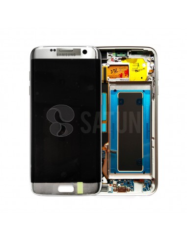 Pantalla con marco Samsung Galaxy S7 Edge plata. GH97-18533B y GH97-18767B