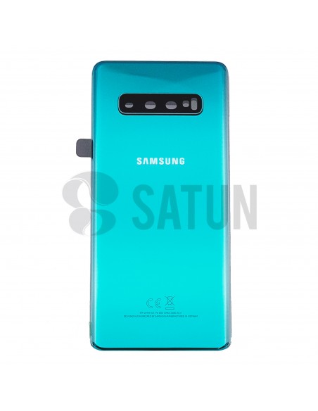 Tapa de batería Samsung Galaxy S10 Plus verde frontal. GH82-18406E