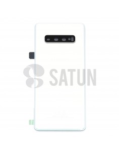 Tapa de batería Samsung Galaxy S10 Plus blanco prisma frontal. GH82-18406F