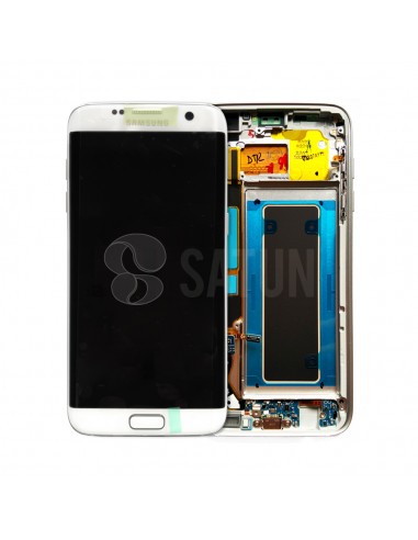 Pantalla con marco Samsung Galaxy S7 Edge blanco. GH97-18533D y GH97-18767D