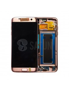 Pantalla con marco Samsung Galaxy S7 Edge rosa. GH97-18533E y GH97-18767E