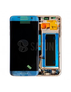 Pantalla con marco Samsung Galaxy S7 Edge azul. GH97-18533G y GH97-18767G