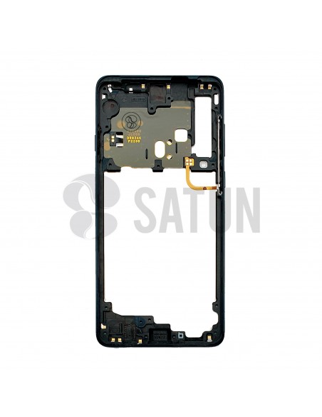 Carcasa intermedia Samsung Galaxy A9 2018 negro frontal. GH96-12294A