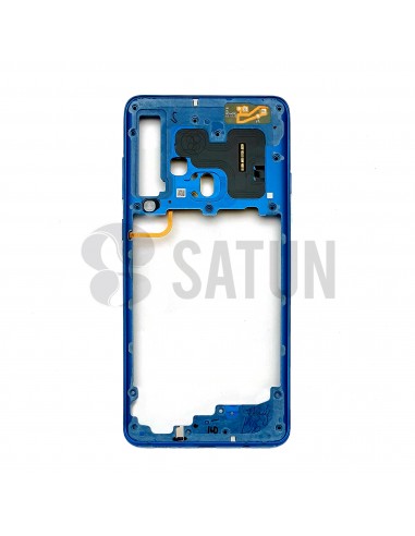 Carcasa intermedia Samsung Galaxy A9 2018 azul posterior. GH96-12294B