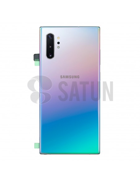 Tapa de batería Samsung Galaxy Note 10+ plata frontal. GH82-20588C