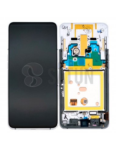 Pantalla con marco Samsung Galaxy A80 plata. GH82-20348B
