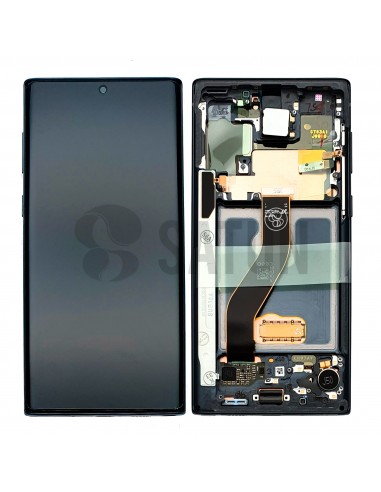 Pantalla con marco Samsung Galaxy Note 10 negro. GH82-20818A y GH82-20817A