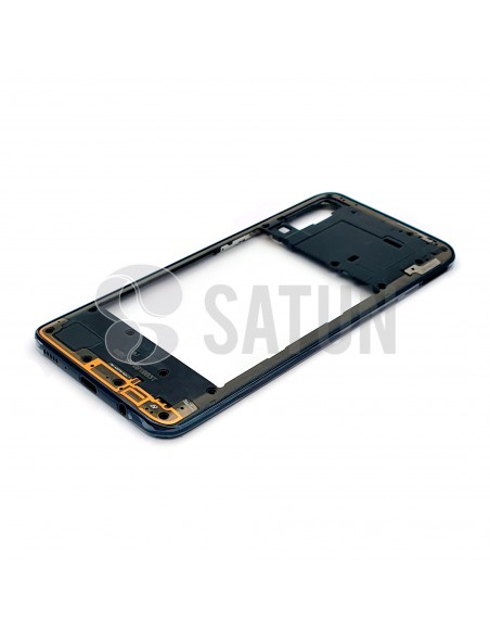 GH98-44765A. Carcasa intermedia Samsung Galaxy A30s negro en perspectiva.