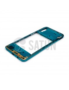 GH98-44765B. Carcasa intermedia Samsung Galaxy A30s verde en perspectiva.