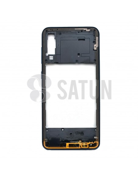GH98-44765A. Carcasa intermedia Samsung Galaxy A30s negro frontal.