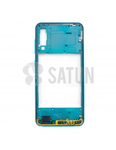 GH98-44765B. Carcasa intermedia Samsung Galaxy A30s verde en perspectiva. 2