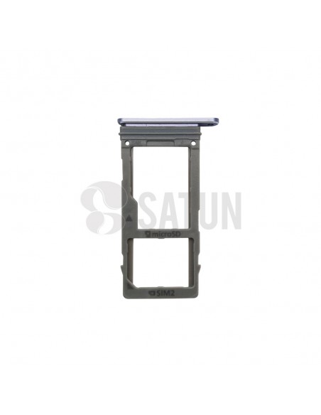 Bandeja SIM2 y microSD Samsung Galaxy A8 morado frontal