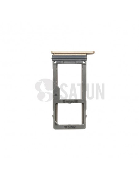 Bandeja SIM2 y microSD Samsung Galaxy A8 oro frontal
