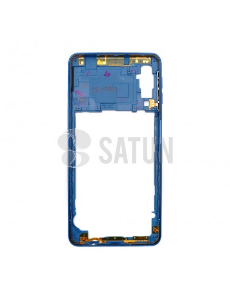 Carcasa intermedia Samsung Galaxy A7 2018 azul posterior